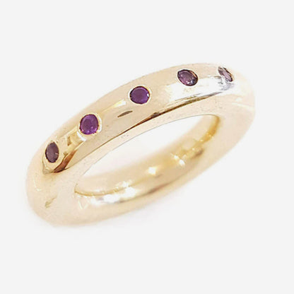 Amethyst Half Eternity Bronze Ring 6mm