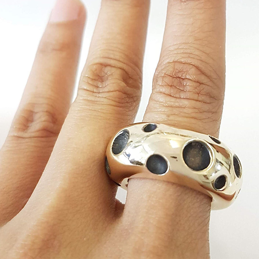 Large Orbit Ring in Bronze