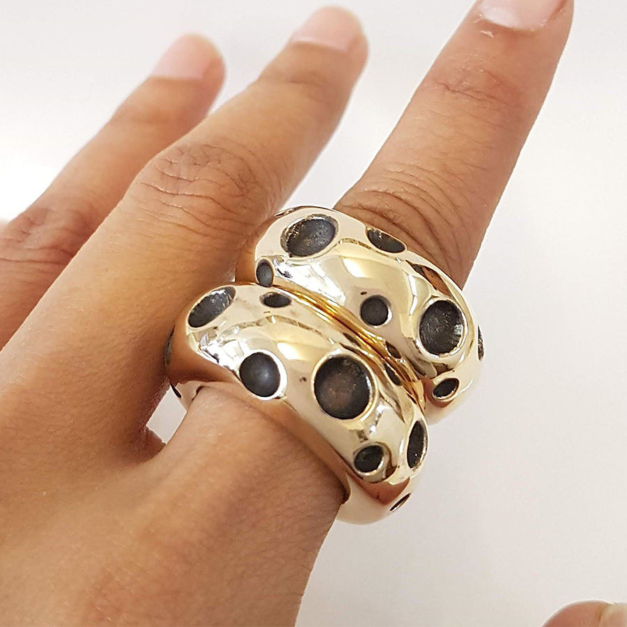 Large Orbit Ring in Bronze