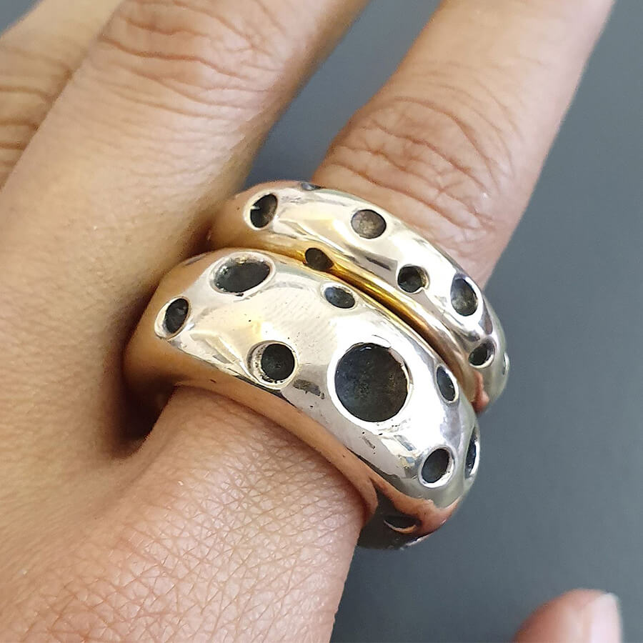 Small Orbit Ring in Bronze