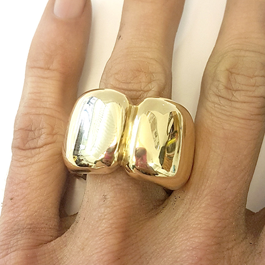 Flat Scalloped Ring in Bronze