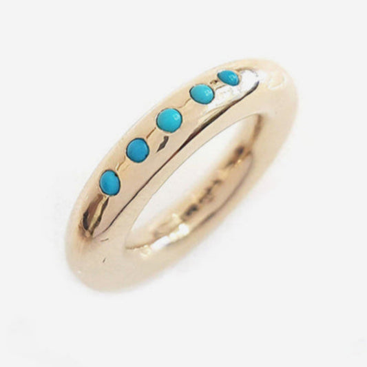 Turquoise Half Eternity Bronze Ring 6mm