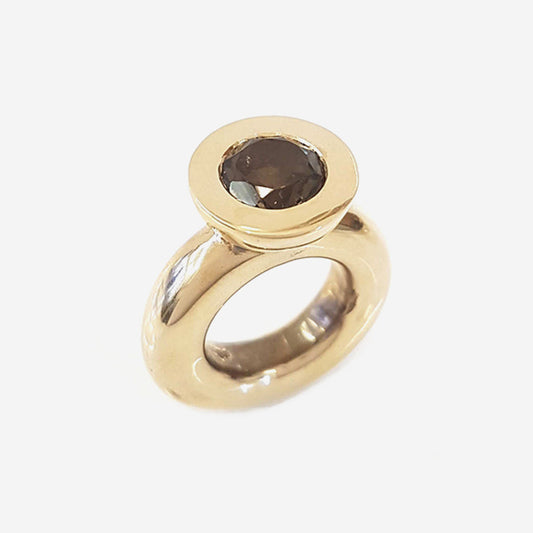 Smokey Quartz Princess Bronze Ring