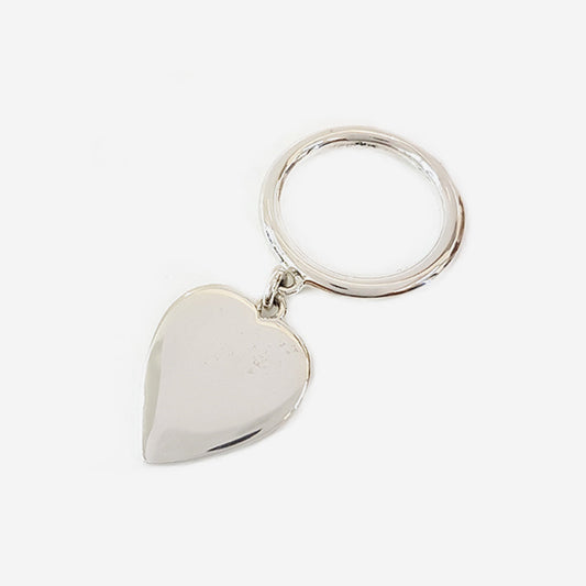 Heart Charm Sterling Silver Ring 3mm