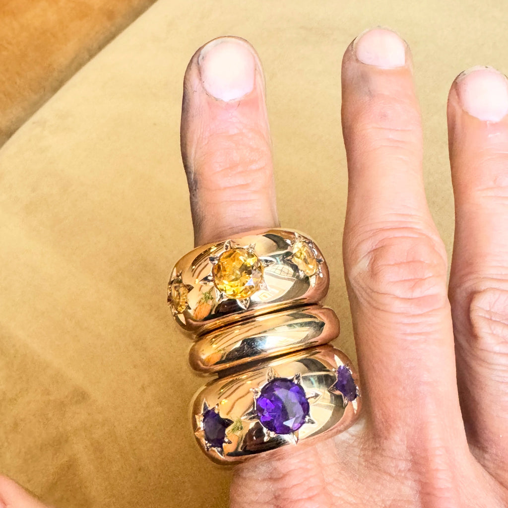 Amethyst Star Ring in Bronze 15mm
